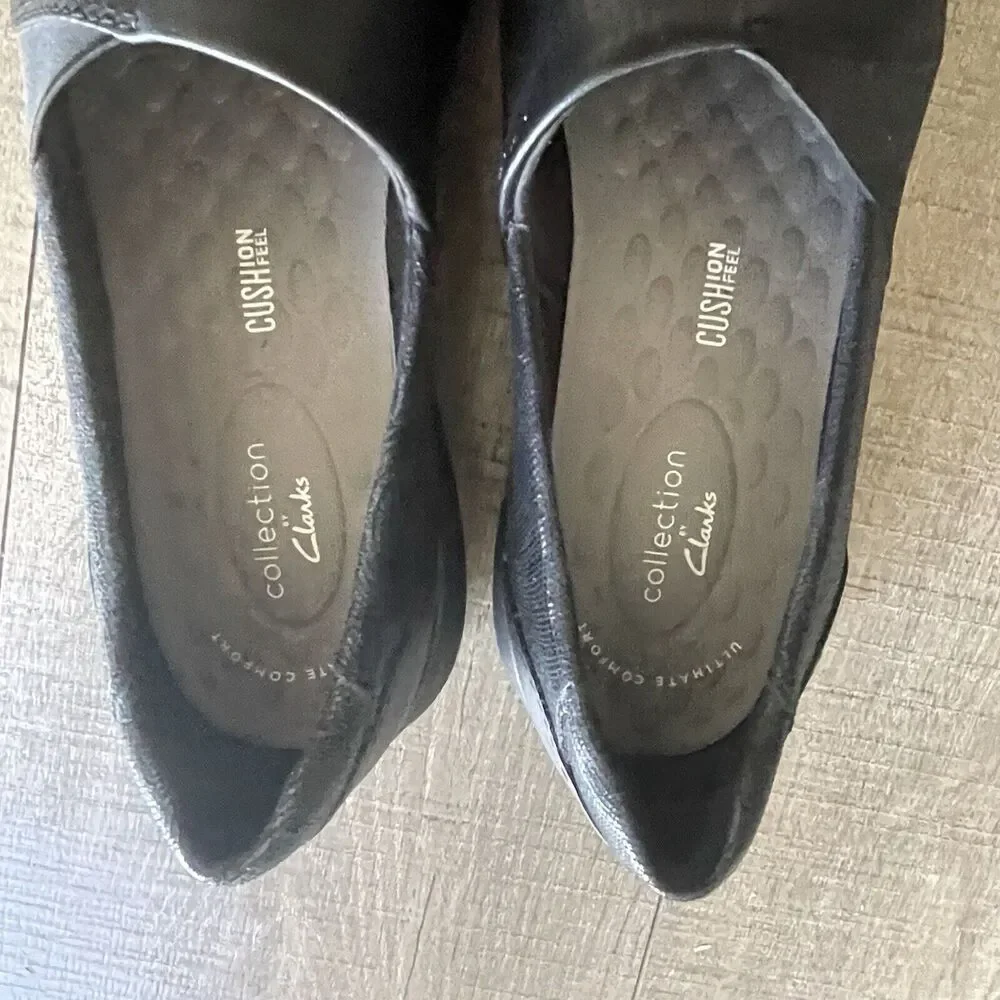 Clarks Kayleigh Loafers Slip On Comfort Black Leather Flats Women’s 9M/40 career